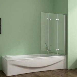 130 x 140 cm Badewannen 3 tlg. Faltwand Aufsatz 180° Duschwand Duschabtrennung - Bild 1 von 10