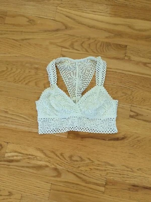 Aerie Womens Ivory  Lace Floral Bralette Size Small GB9 - Image 1 of 4