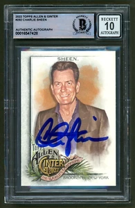 Charlie Sheen Signed 2022 Topps Allen & Ginter Card #292 (PSA) Two & a Half Men - Picture 1 of 2