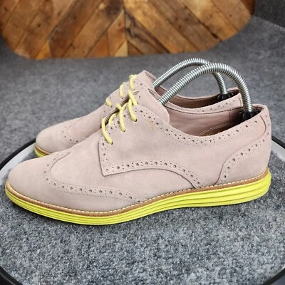 Cole Haan Lunargrand Womens 9.5 C Beige Suede Leather Wingtip Oxfords Shoes - Image 1 of 4