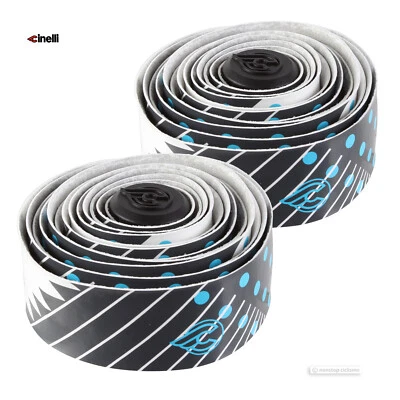 Cinelli VOLEE DESIGNER Bicycle Handlebar Tape : FANTASY BLACK/WHITE/BLUE - Image 1 of 2