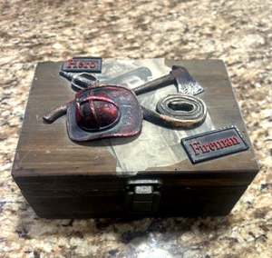 Decorative Hero Fireman Wood Trinket Box - 3D Design - Picture 1 of 4