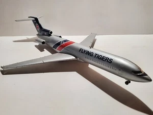 Vintage 1960's Boeing 727-100 Flying Tigers Plane 19" Plastic Desk Model Built - Picture 1 of 18