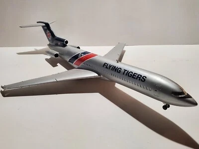 Vintage 1960's Boeing 727-100 Flying Tigers Plane 19" Plastic Desk Model Built - Image 1 of 4