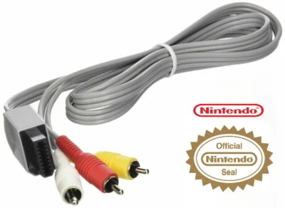 Genuine Original Nintendo Wii U AV A/V Composite Cable RVL-009 (6ft) for WiiU - Image 1 of 4