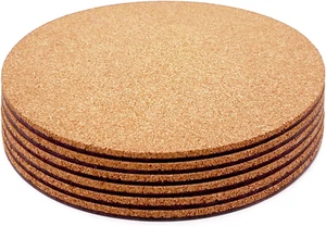 Cork Plant Coasters, Double Layers 6 Inch Cork Planter Coaster, Absorbent Cork P - Picture 1 of 12