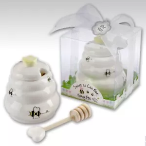 Keramik Honigtopf mit Holz Honig Dipper 3oz Geschenk Kate Aspen süß wie Dose Biene - Bild 1 von 5