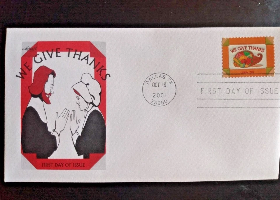 ACCIÓN DE GRACIAS DAMOS GRACIAS ARTMASTER CACHET FDC 2001 VF UNADDR Foto 1 de 1