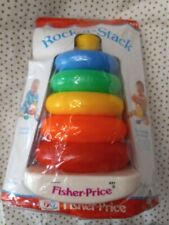 Vintage Fisher Price Rock-A-Stack #627 Plastic Rings Complete 5 Ring USA