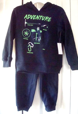 Juego de 2 piezas de vellón de aventura para niños talla 2T azul marino nuevo Foto 1 de 2