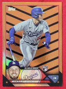2023 Topps Update MICHAEL BUSCH RC #US256 Orange & Black Parallel Dodgers
