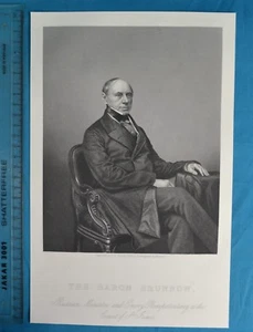 Fine Original 1859 Antique Engraving Print Baron Philipp Von Brunnow Russian - Picture 1 of 1