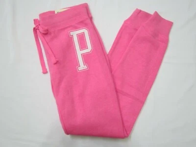 VTG Y2K Victoria Secret Pink COLLEGIATE LOGO LOUNGE GYM SWEAT PANT S COZY TRAVEL - Image 1 of 4