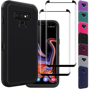 For Samsung Galaxy Note 8/Note 9 Heavy Duty Hard Phone Case Cover Tempered Glass - Picture 1 of 90
