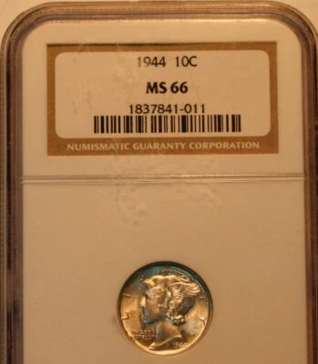 1944 Mercury Dime   NGC MS66   - Image 1 of 3