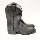 Olathe Mens 8B Black Gray Distressed Leather Classic Cowboy Western Boots 4097