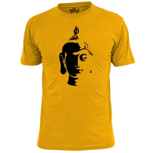 Herren indisches Buddha-Gesicht T-Shirt Religion Buddhismus - Bild 1 von 3