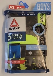 Reebok Boys Performance Boxer Briefs 5 Pack Black/Gray/ Green Size XL - Picture 1 of 5