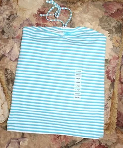 Green Dog Girls Size L Large Striped Halter Top New w Tags Blue Purple White NWT - Picture 1 of 1