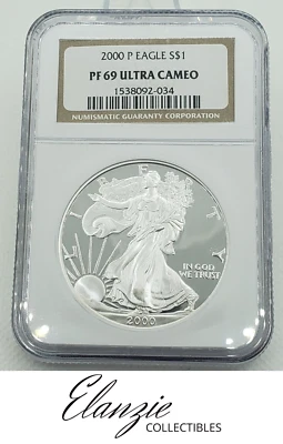 2000-P Proof American Silver Eagle NGC PF69 Ultra Cameo - Image 1 of 4