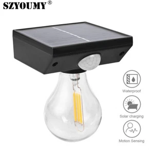 Solar Powered Motion Sensor Light Bulb Retro Tungsten Bulb For Outdoor Yard - Picture 1 of 21