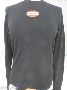 HARLEY DAVIDSON MEDIUM Black Long Sleeve Tee Womens Classic NEW M - Picture 1 of 4
