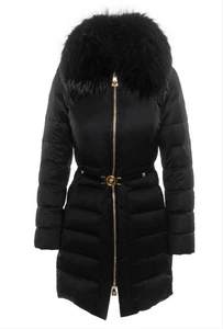 Versace Medusa Belt Fur Trim Barocco Black Fall Winter Puffer Coat XS 40 $4500 - Picture 1 of 5