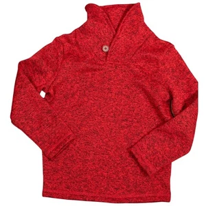 Jumping Beans Red Black Boys Cowl Collar Fleece Sweater 4 - Picture 1 of 6