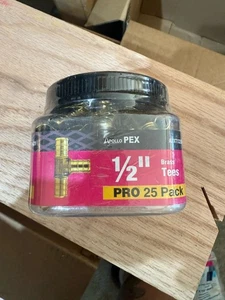 Apollo 1/2 in. Brass PEX-B Barb Tee Pro Pack (25 Pack) - Picture 1 of 3