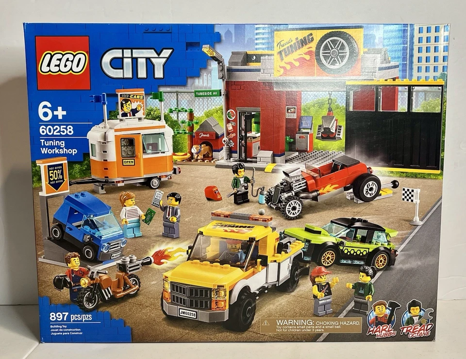 LEGO CITY 60258 Tunning Workshop NIB NEW Retired Factory Sealed Car Truck Garage - Image 1 of 4