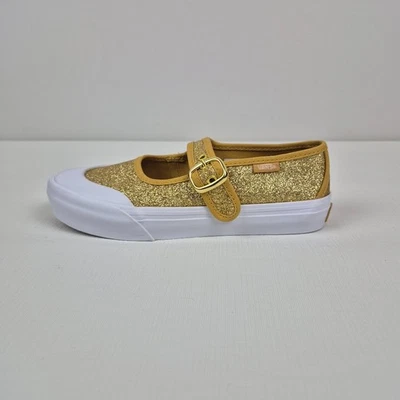 VANS Mary Jane Glitter Gold Girl's Easy-On Shoe Youth Size 3 Champagne Gold - Image 1 of 4