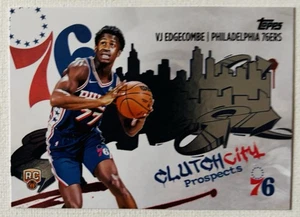 2025-26 Topps Basketball VJ Edgecomb RC Clutch City Prospects 76ers Rookie - Bild 1 von 2