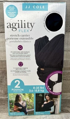 Portabebés negro JJ Cole Agility Flex Stretch Carrier 2 posiciones 8-35 lb Foto 1 de 4