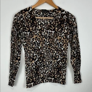 Talbots Petite Sweater Merino Wool Animal Print Long Sleeve Knit Lightweight - Picture 1 of 7