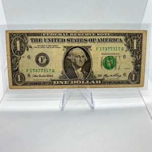 Trinary Note $1 Dollar Bill Series 2006 (17377317) Fancy S/N US Paper Currency - Picture 1 of 3