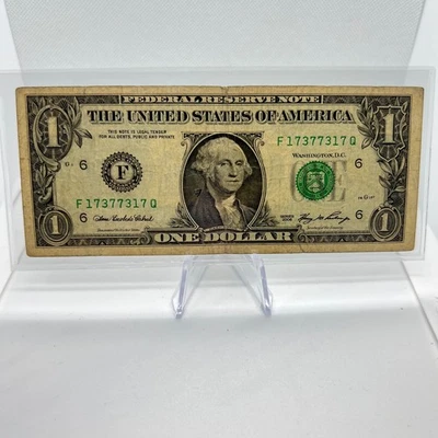 Trinary Note $1 Dollar Bill Series 2006 (17377317) Fancy S/N US Paper Currency - Image 1 of 3