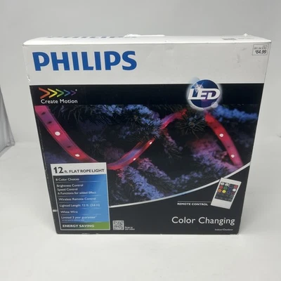 Philips LED 12 pies cuerda plana luz 8 opciones de color control remoto inalámbrico. Foto 1 de 3