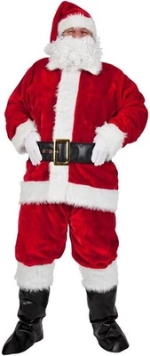 WICKED COSTUMES Professional Plush 9pc Santa Claus Suit Deluxe Regal Father Christmas Xmas M/L