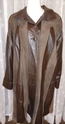 Leonardo's of Canada Men's Fine Genuine Leather Overcoat Size Lg Brown 36" Long - Image 1 of 4