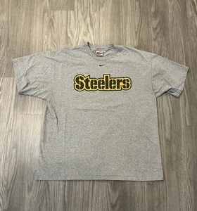 Vintage Nike Pittsburgh Steelers Shirt Herren XL grau Center Swoosh NFL Logo 90s - Bild 1 von 7