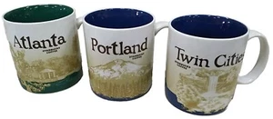 3 Starbucks Atlanta, Portland, Twin Cities Mugs Cups 2010 2011 Collector Series - Picture 1 of 12