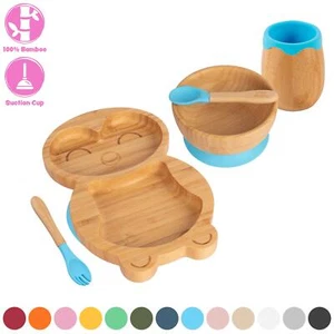 5pc Tiny Dining Bambus-Pinguin-Baby-Entwöhnungsset Fütterung Saugnapf - Bild 1 von 92