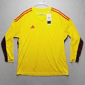 Adidas Tiro 23 Soccer Jersey Men's 2XL Goalkeeper Long Sleeve Yellow Red Brown - Picture 1 of 9