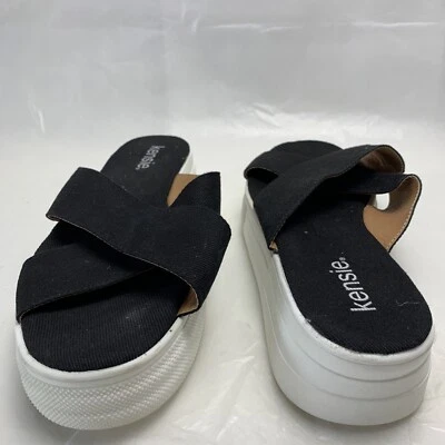 Sandalia Kensie blanca plataforma negra mujer talla 7,5 SKU #04005 Foto 1 de 4