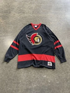 Vintage Ottawa Senators NHL CCM Black Hockey Jersey Men's XXL sweater Material - Picture 1 of 6