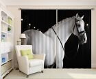 3D White Horse ZHUA3764 Animal Photo Curtain Window Blockout Fabric Amy 2023