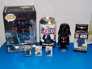 Funko Star Wars Darth Vader Bundle-Pop #509/Vinyl Soda/Pocket Pop/3-Bitty Pops - Picture 1 of 12