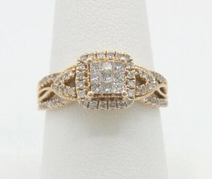 .50CT Women 10KT Rose Gold Diamond Halo Solitarie Engagement Wedding Anniversary - Picture 1 of 9