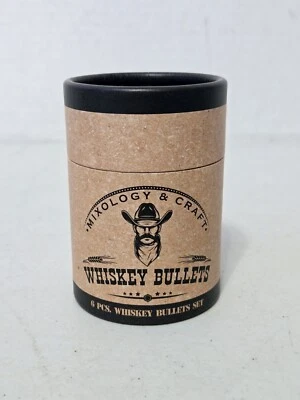 Mixology & Craft WHISKEY BULLETS 6pc Set of Bullet Whiskey Stones - NEW Open Box - Imagem 1 de 4