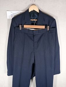 Hepworths Talisman Hardy Amies Suit Jacket/Trousers/Waistcoat Blue Wool 42 36 34